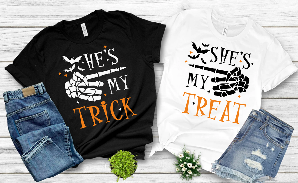 (Customizable)He's my Trick,She's my Treat Shirts(QS1432)