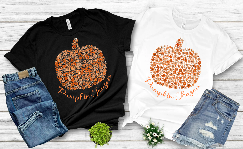 Flower Pumpkin,Fall Shirts(QS1009)