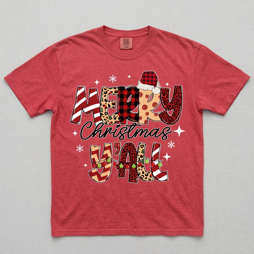 Merry Christmas Yall,Christmas Shirts(QS1017)