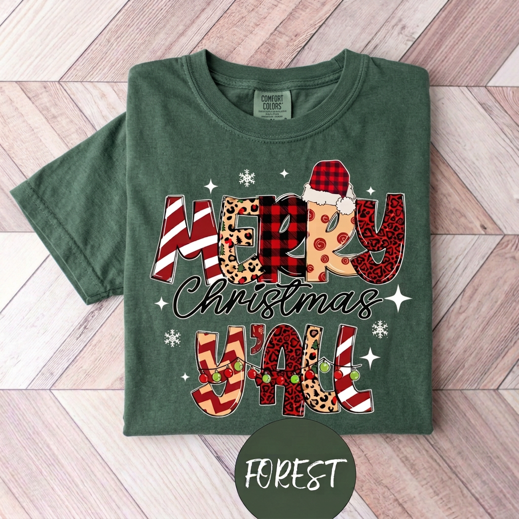 Merry Christmas Yall,Christmas Shirts(QS1017)