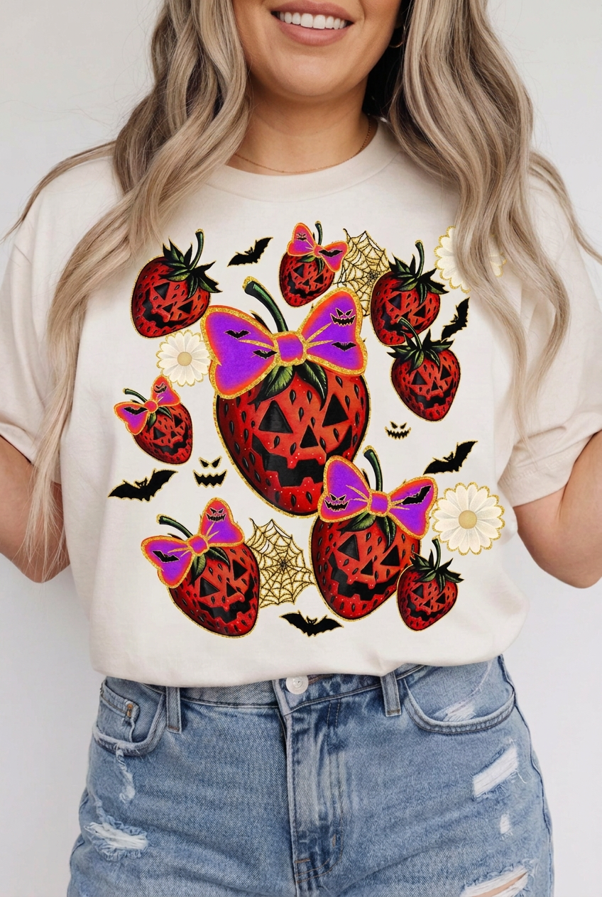 Spooky Strawberry,Halloween Shirts(QS899)