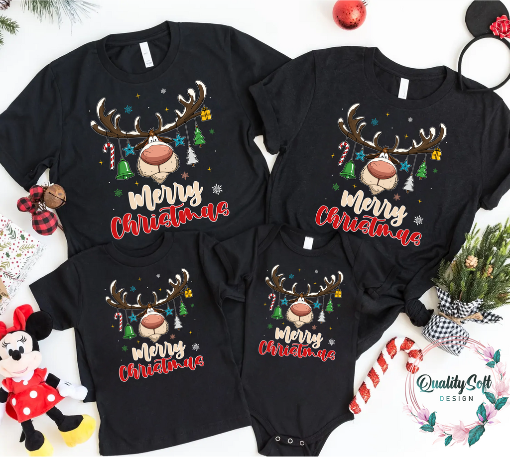 Merry Christmas,Funny Reindeer Shirts(QS1463)