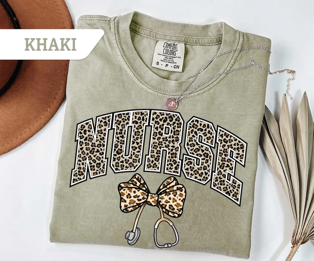 Cheetah Text Nurse,Work Shirts(QS1117)