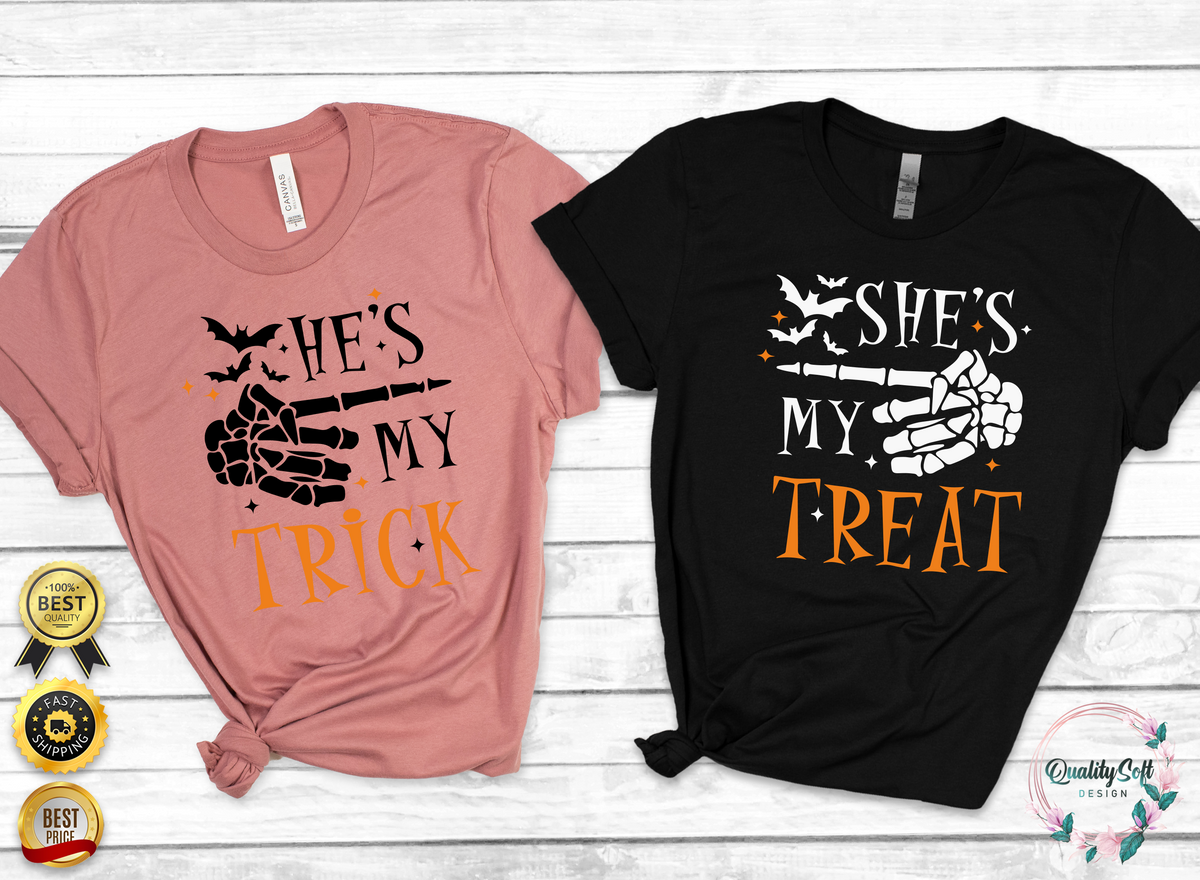 (Customizable)He's my Trick,She's my Treat Shirts(QS1432)