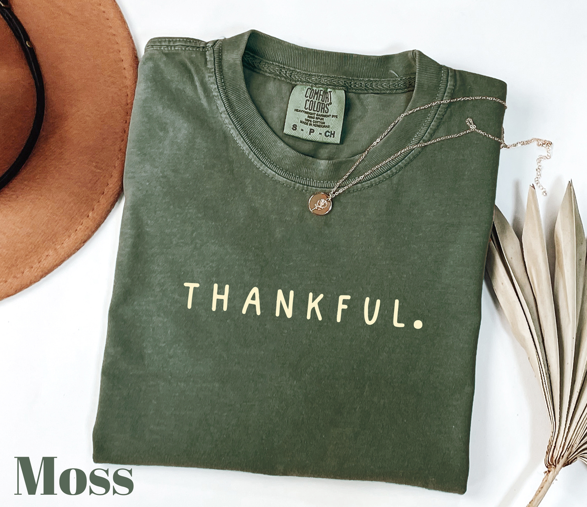 Comfort colors Thankful Shirt, Thanksgiving cute shirt (QS1003)