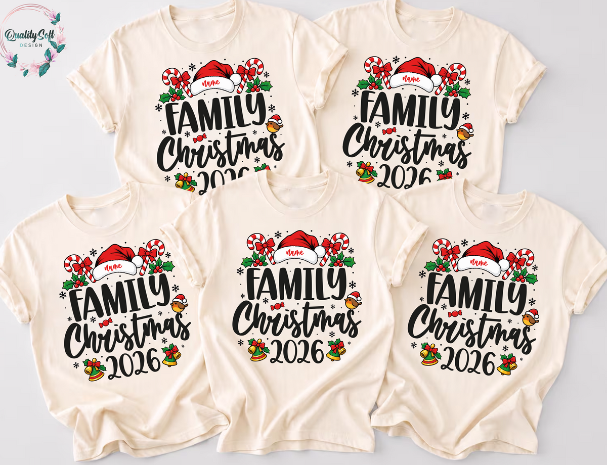 (Customizable)Christmas family shirt, Matching Family Christmas shirt, Bella Canvas Christmas shirt, Christmas sweatshirt, Xmas family tees(QS1508)