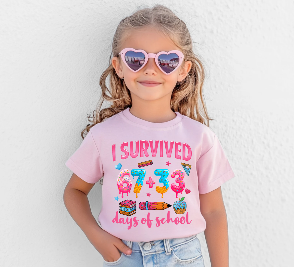 I Survived 100 Days,School Shirts(QS1193)