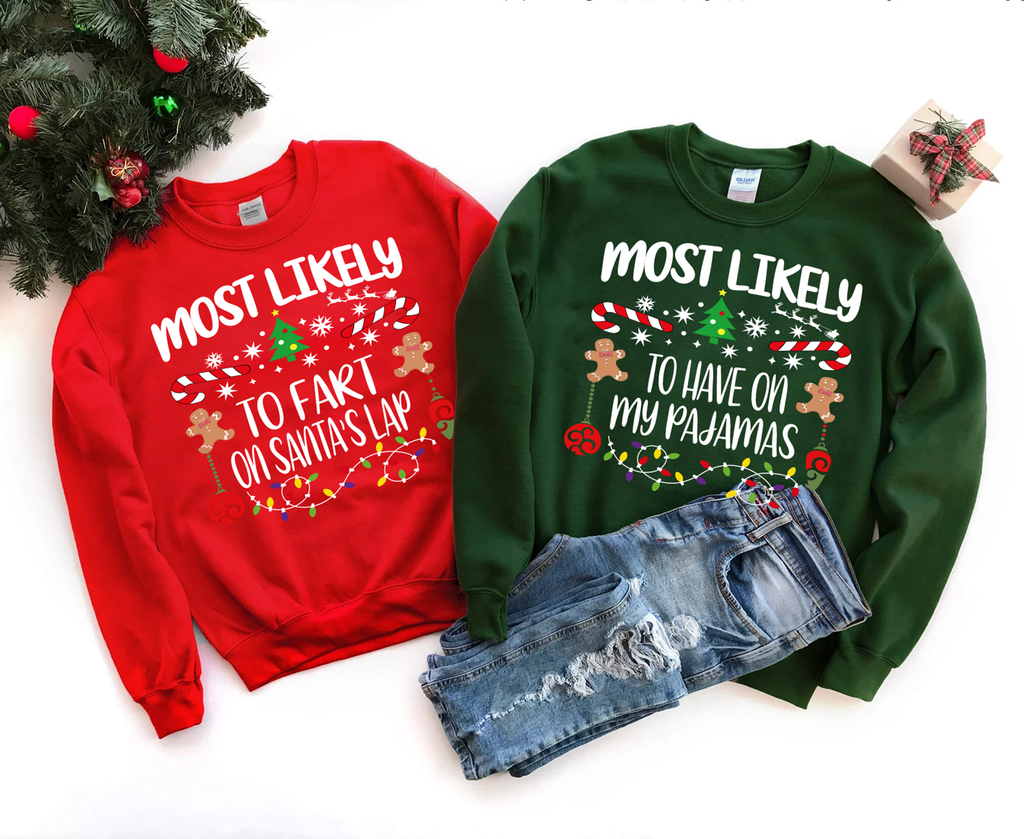 Matching Family Christmas Shirts, 540 Quotes Funny "Most Likely To Party Tees, Xmas shirts
