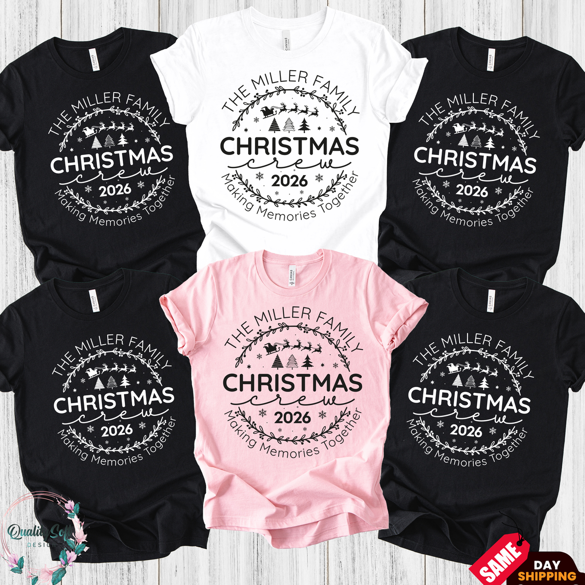 Family Christmas Shirts,Custom Name(QS1533)