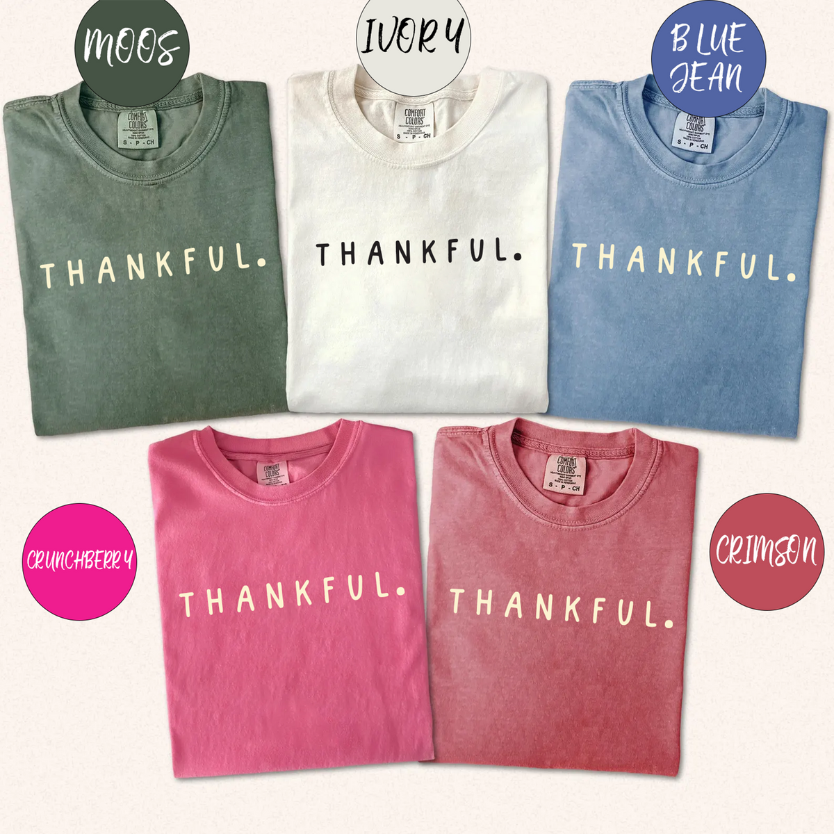 Comfort colors Thankful Shirt, Thanksgiving cute shirt (QS1003)