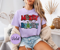 Pattern Merry Text,Christmas Shirts(QS1049)